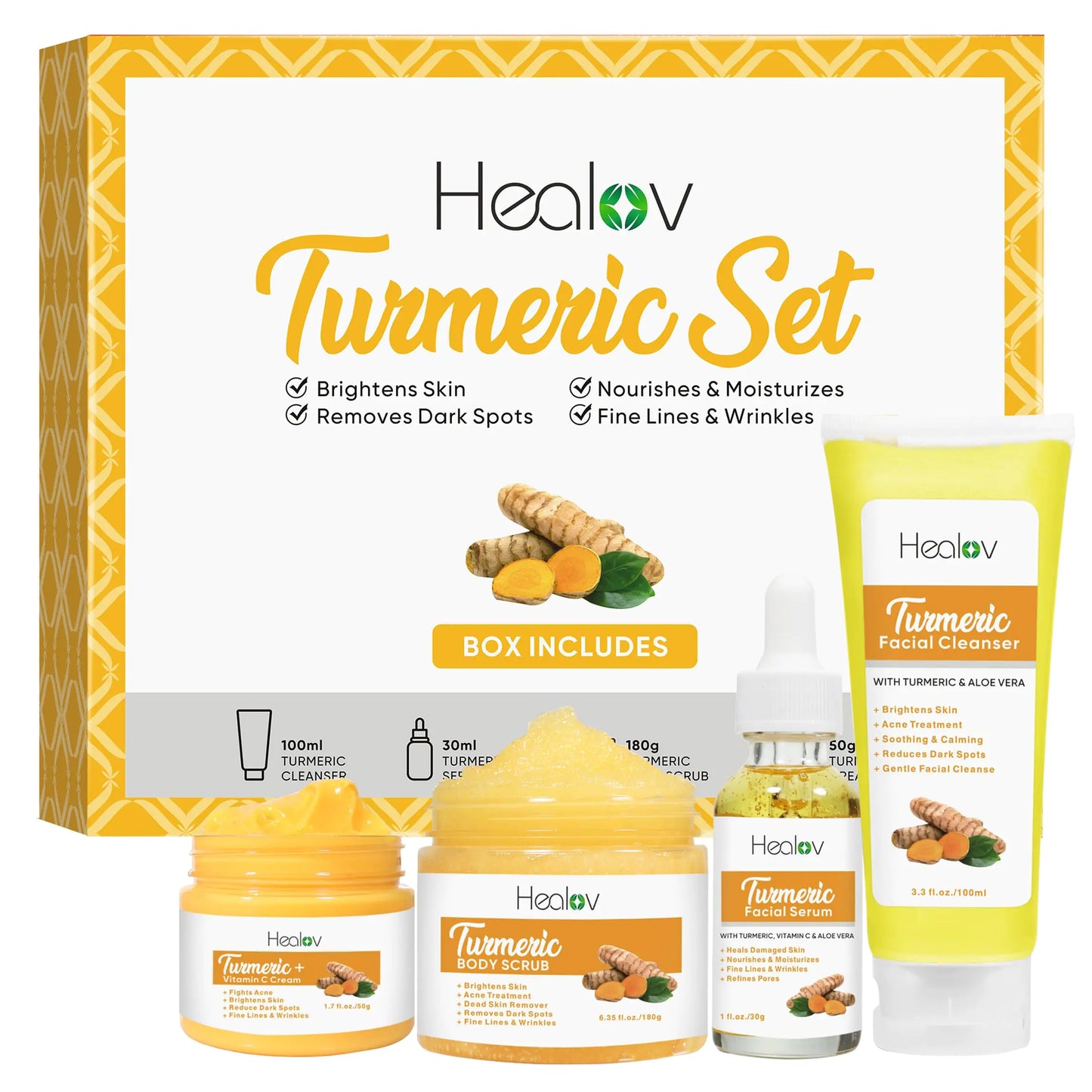 Turmeric Skincare Set - Turmeric Skin Care Products Brightening & Acne