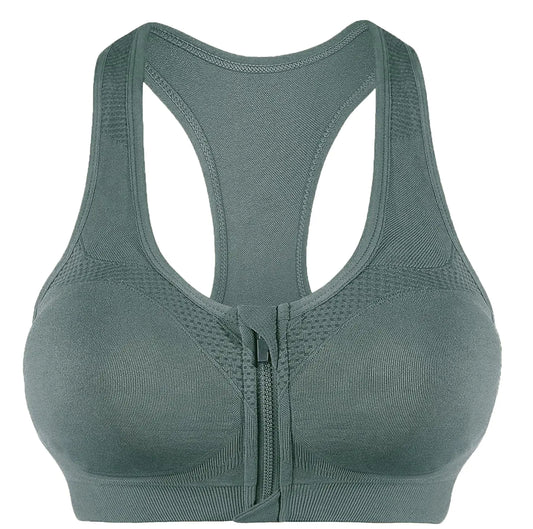 Women's Zip Front Sports Bra