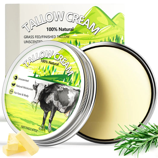 Skincare Cream 100% Grass Fed Beef Tallow for Skin Care Natural Handmade Lotion