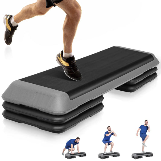 43 inch Aerobic Exercise Step Platform Adjustable Height Stepper