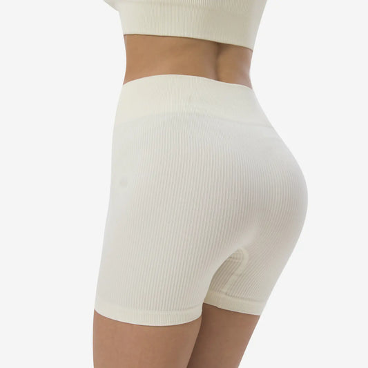 High Waist Threaded Sports Shorts for Active Wear
