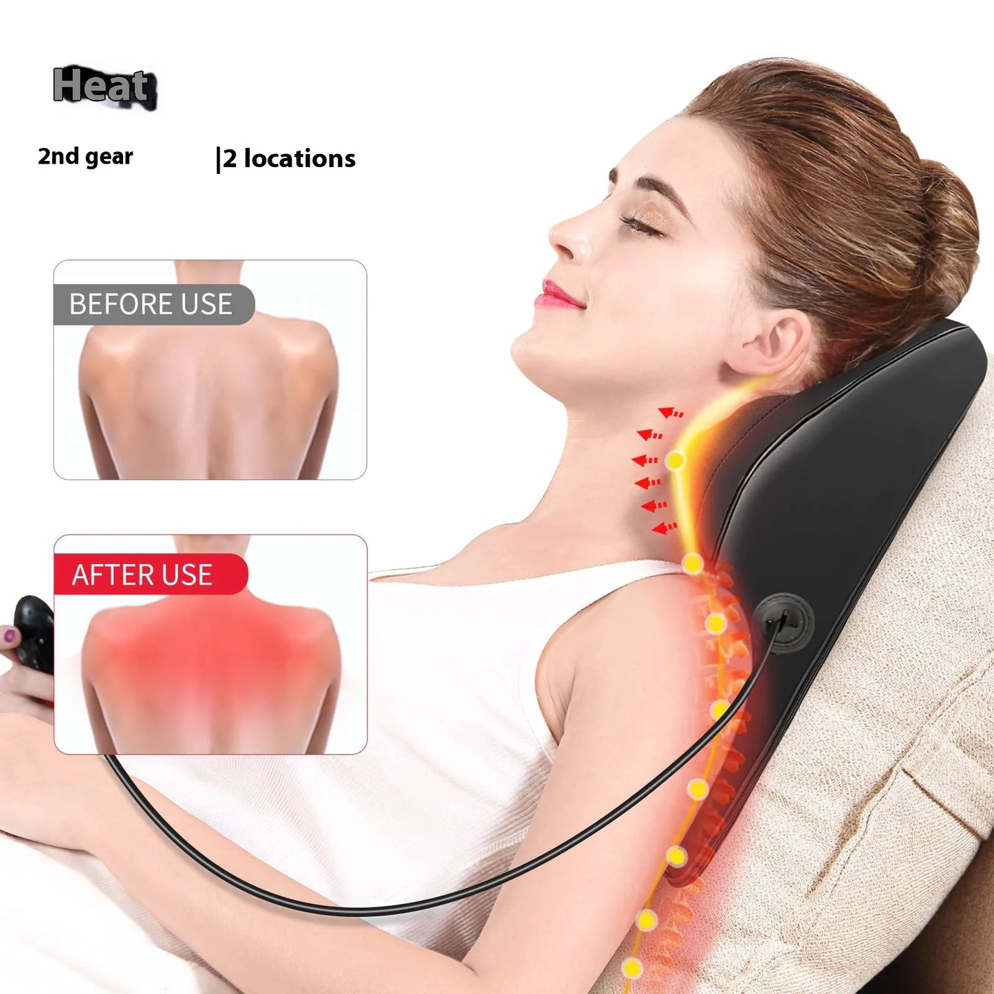 FEATERED MONTHLY PRODUCT- Heated Neck & Back Massager Pillow