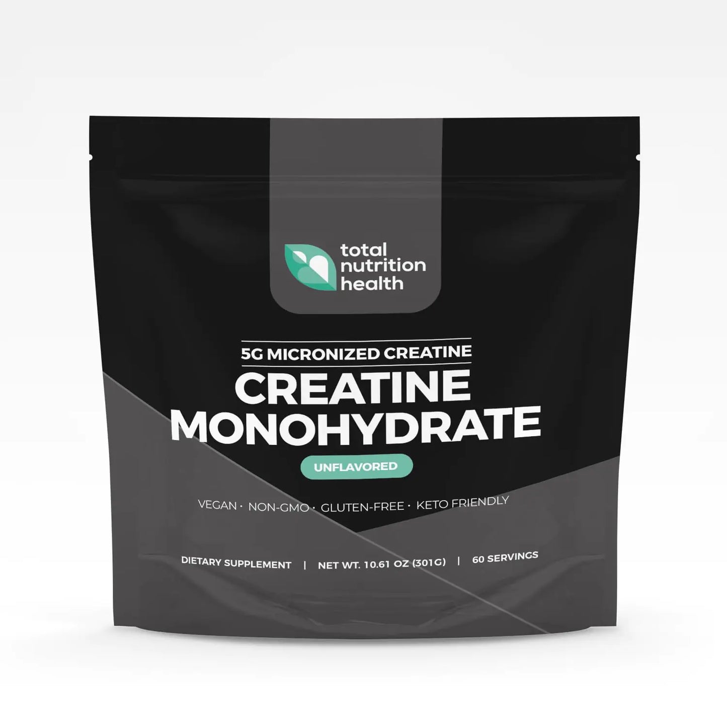 Total Nutrition Health Creatine Monohydrate – 5g Micronized Creatine Monohydrate Powder – Vitamin D and Black Pepper Extract – Unflavored Pre-Workout with Creatine for Energy Muscle Performance