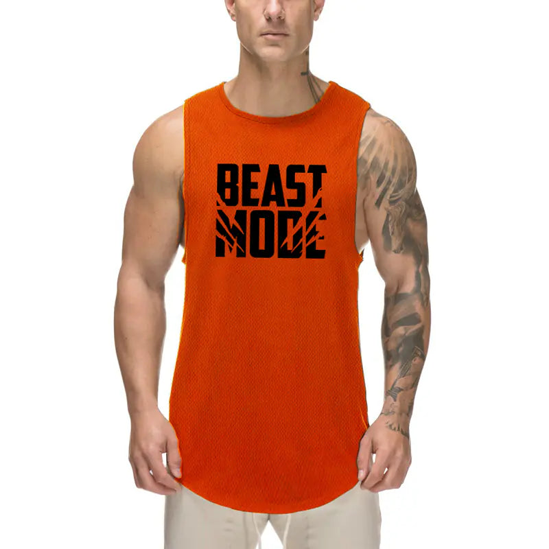 Men's Breathable Polyester Gym Vest for Daily Wear
